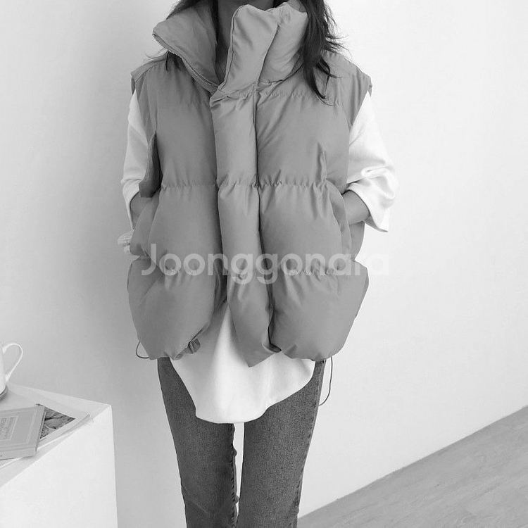 (새상품) 여성 다운 패딩 조끼 베스트 (블랙)--1