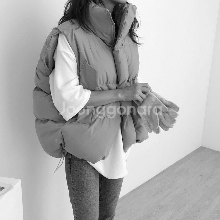 (새상품) 여성 다운 패딩 조끼 베스트 (블랙)--0