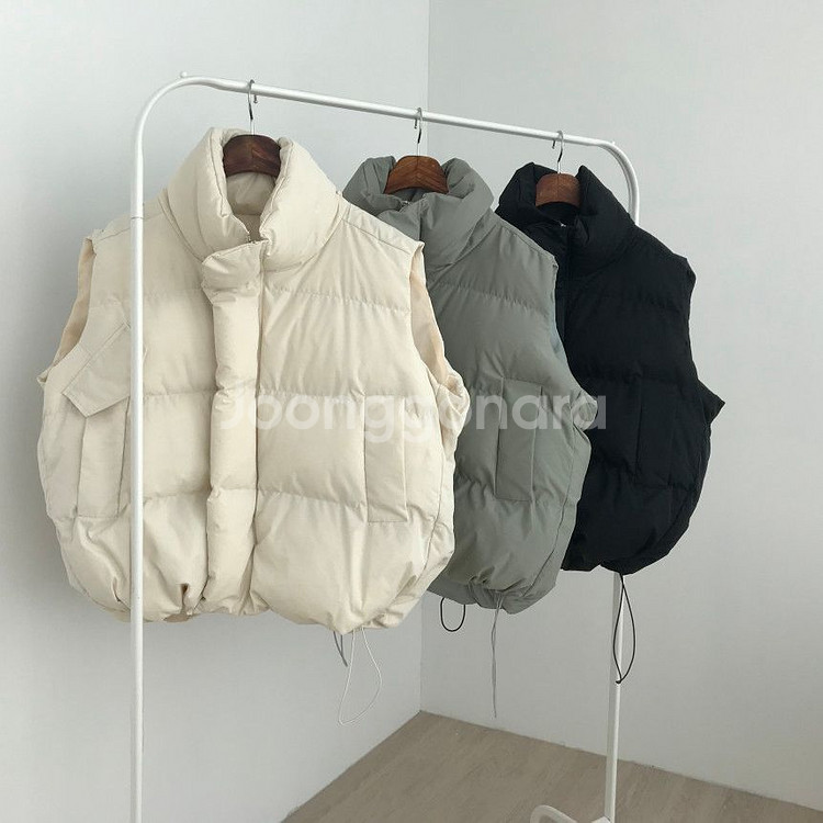 (새상품) 여성 다운 패딩 조끼 베스트 (블랙)--8