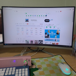 한성 27인치 커브드 모니터 상태최상깨끗