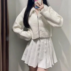 장원영st)자라 ZARA 니트 퍼 집업
