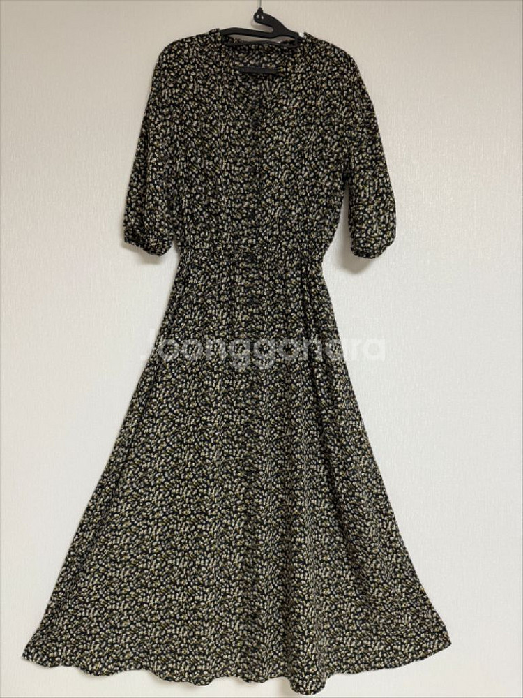 [새상품] 노란 플라워 롱 원피스--0