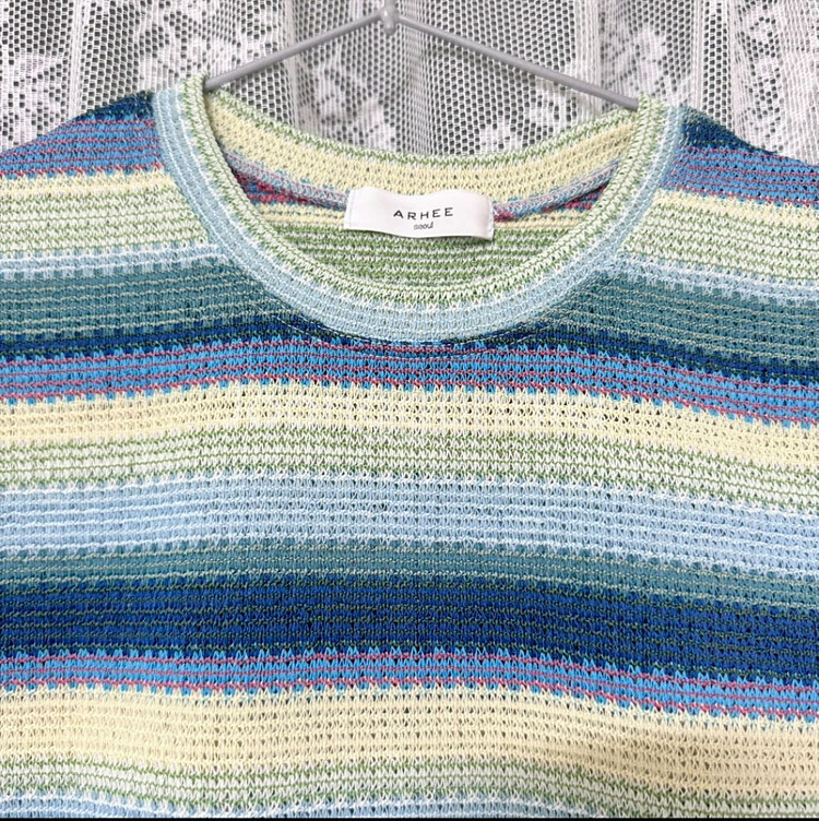 (새상품급) 여성 반팔 니트티--5