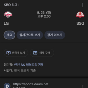 5/25 랜더스 Lg 경기 티켓 양도