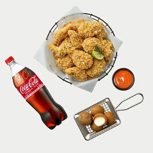 BHC콰삭킹+치즈볼,반반,뿌링클+콜라