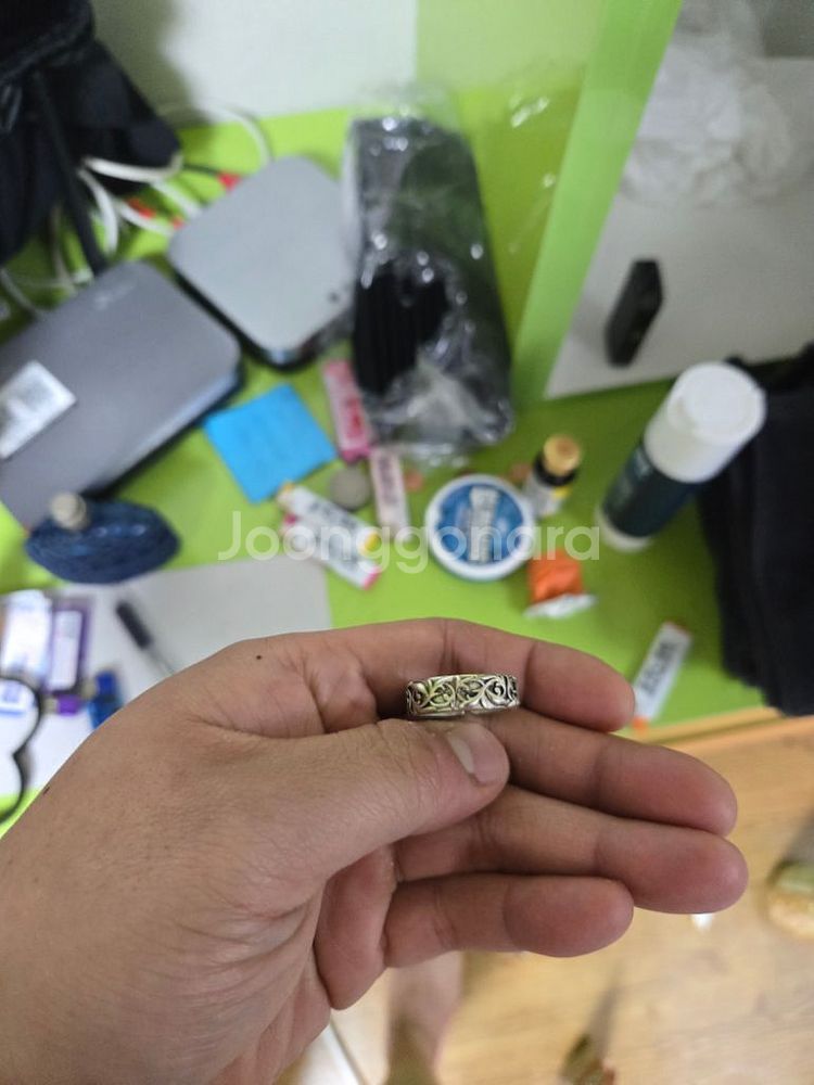(풀각인)크롬하츠 크기조절가능한 은반지 판매--0