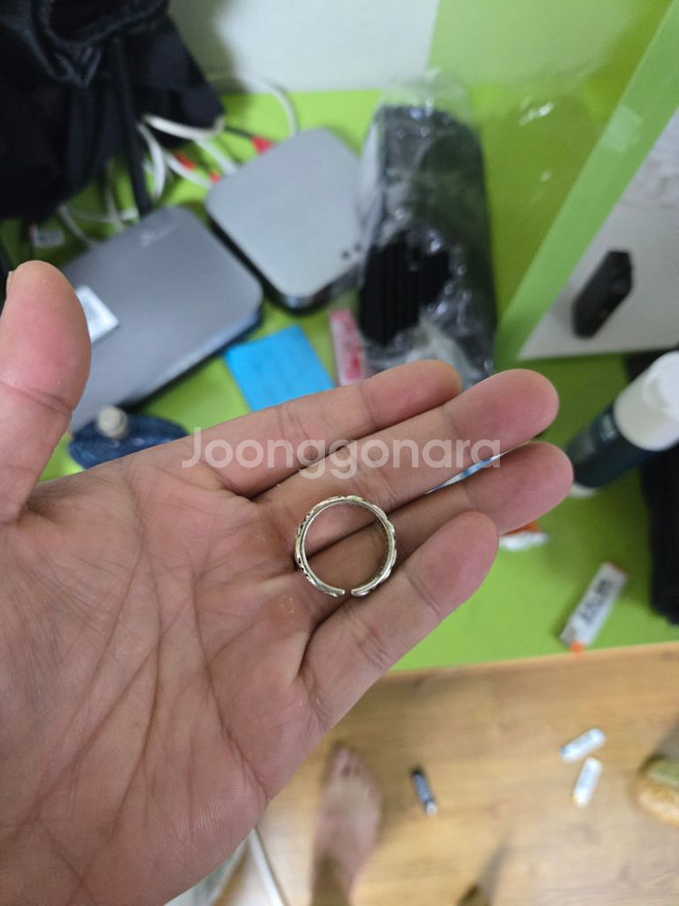 (풀각인)크롬하츠 크기조절가능한 은반지 판매--1