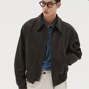 정가 143,000원) 윗 페이크 레더 블루종