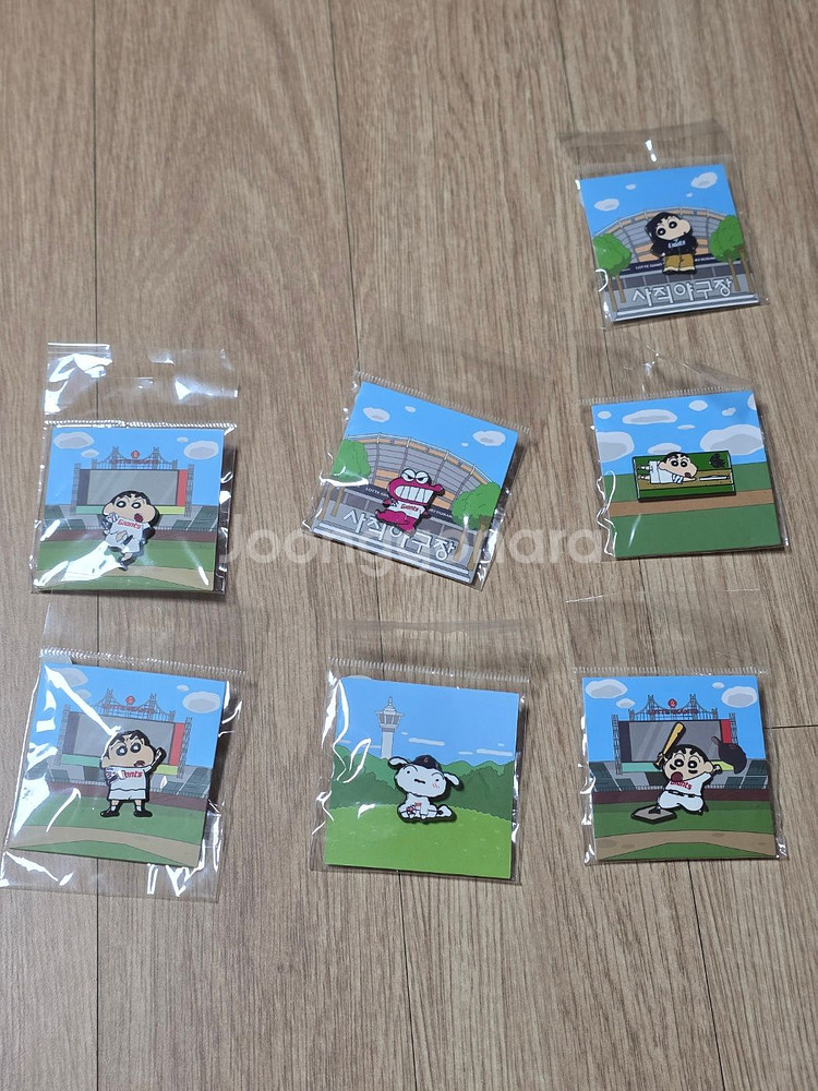 롯데자이언츠 짱구 콜라보 뱃지 세트--0