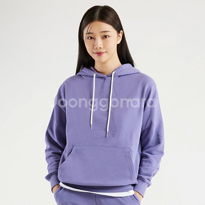 블루 여성 봄 가을 정핏 후드티--0