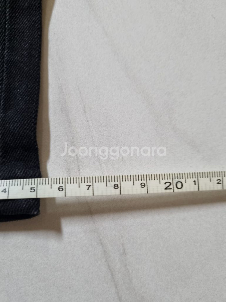 32)플랙진 가죽패치 블랙청바지 스판 슬림 크롭팬츠 청--9