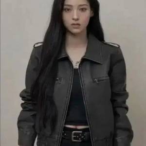 카키포인트 레더 봄버자켓