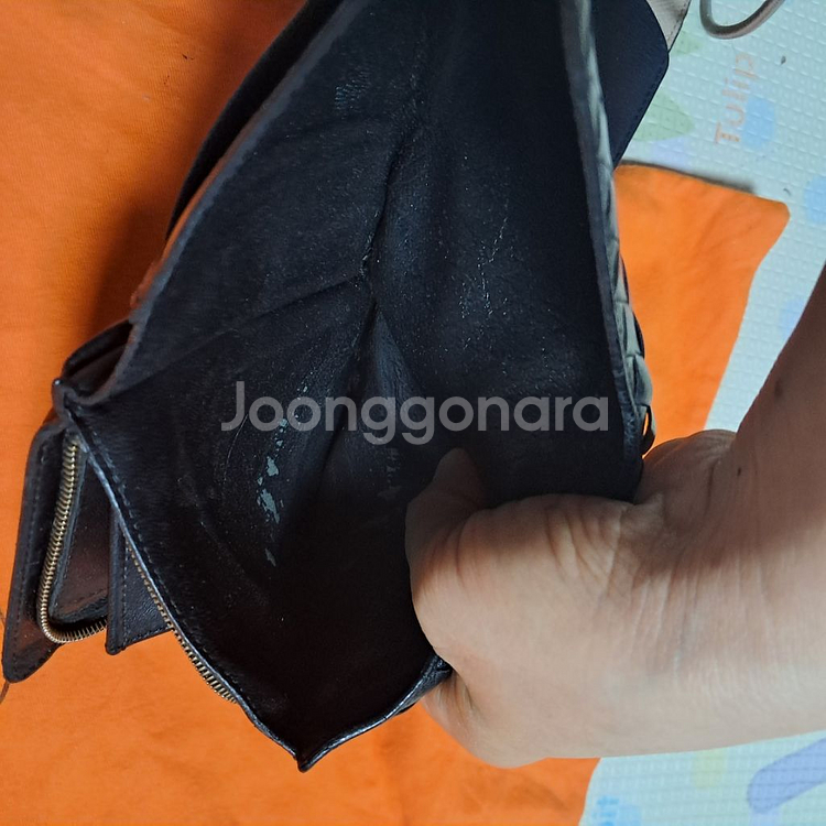 정품 보테가베네타 반지갑 블랙--8