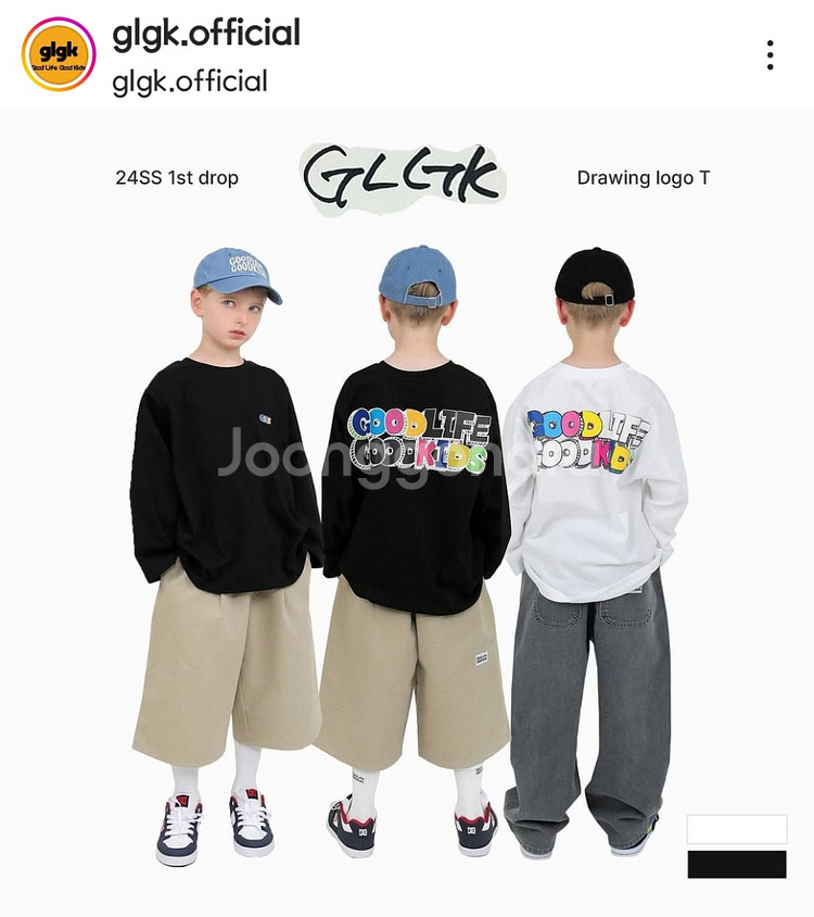히로 glgk 드로잉 로고 티셔츠 150--1