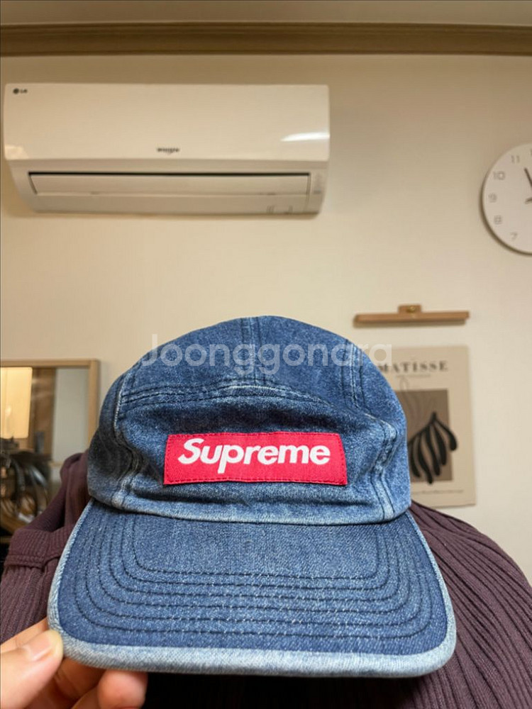 (새상품) 슈프림 데님 캠프캡--0