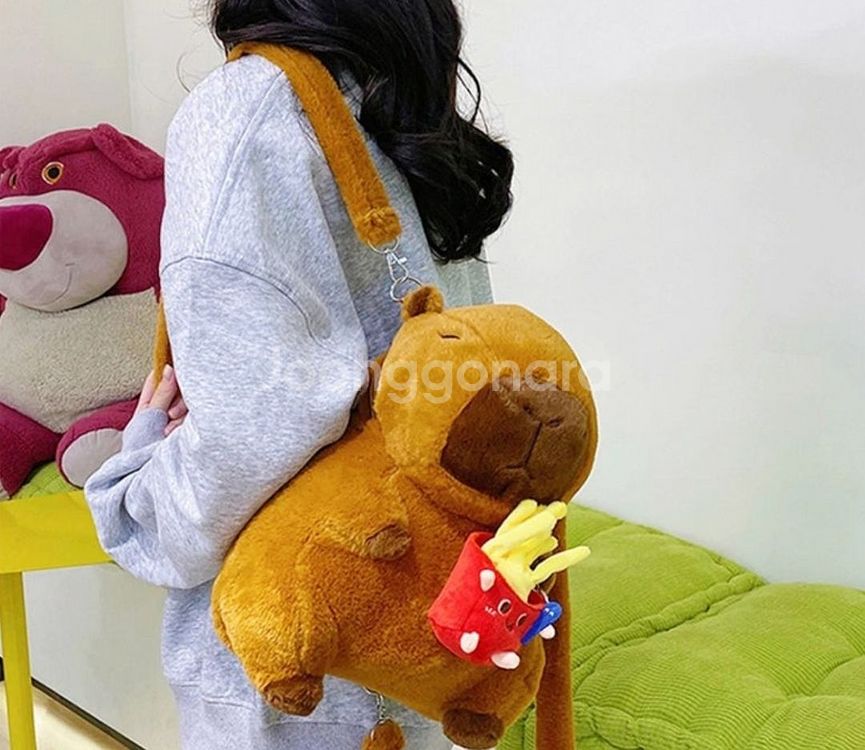 카피바라인형 배낭 백팩 가방 크로스백 소풍가방 여행가방--0