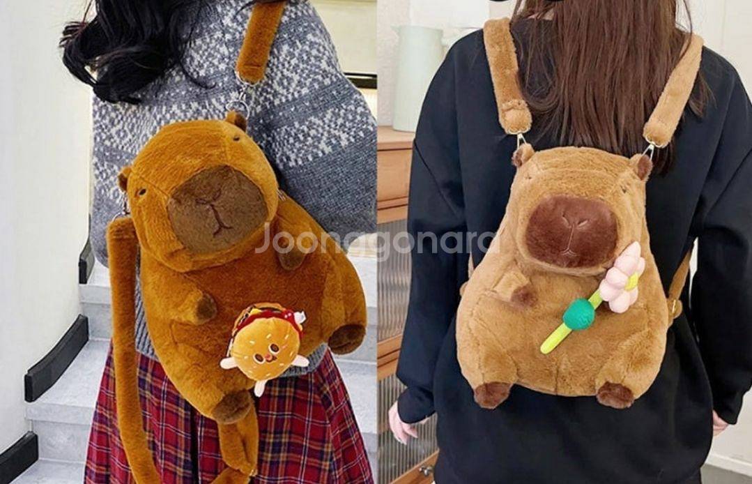 카피바라인형 배낭 백팩 가방 크로스백 소풍가방 여행가방--1
