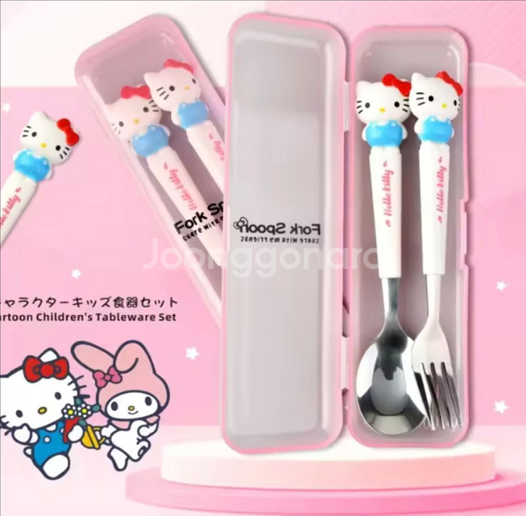 산리오 수저+포크 세트--4