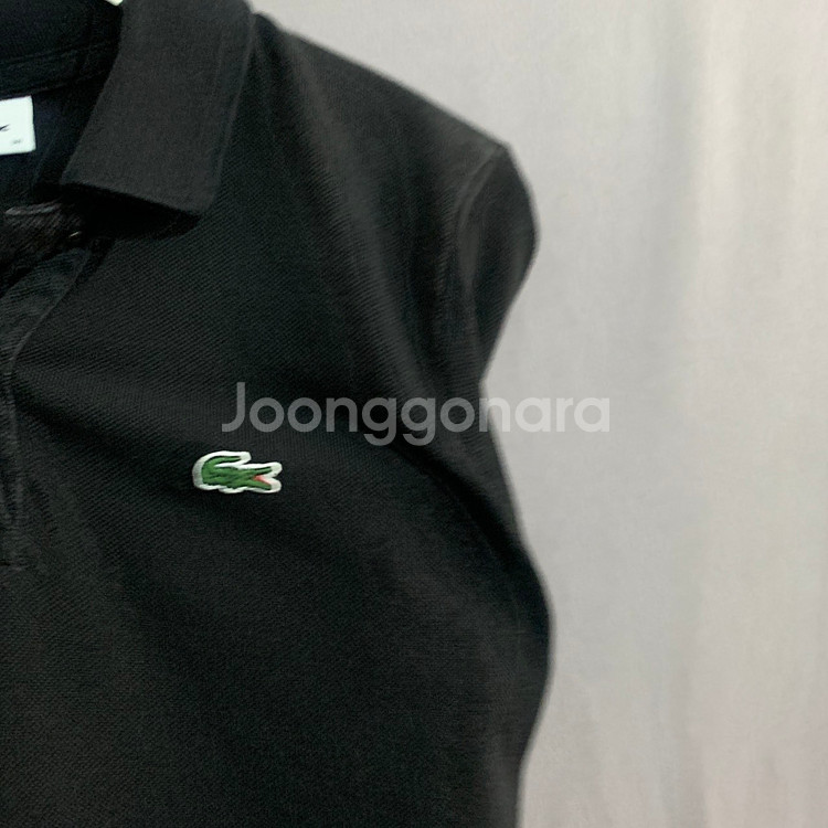 38 라코스테 여성 블랙 폴로 PK 반팔 카라티--2