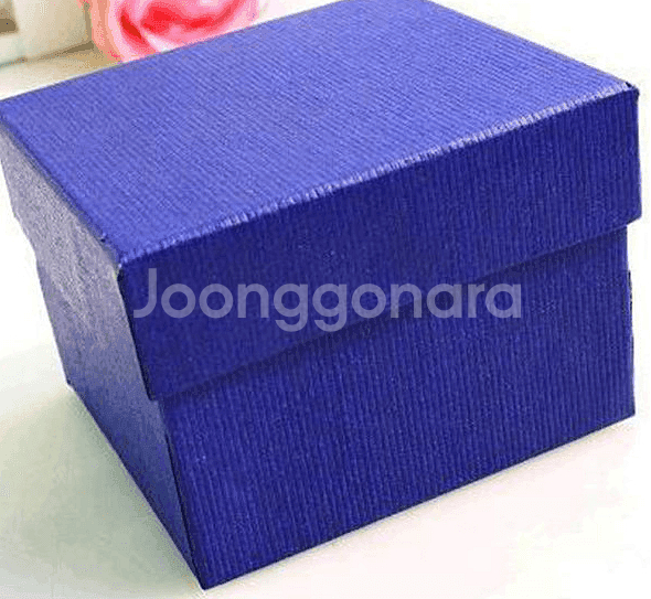 새 파랑색 선물 포장 상자 소품 + 쿠션 시계 귀걸이--2