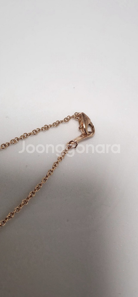 18k 로즈골드 색상 큐빅세팅 목걸이--5