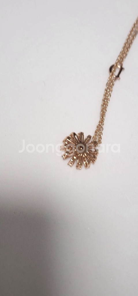 18k 로즈골드 색상 큐빅세팅 목걸이--3