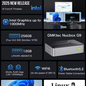 미니PC(N150, DDR5 12램, 4SSD slot