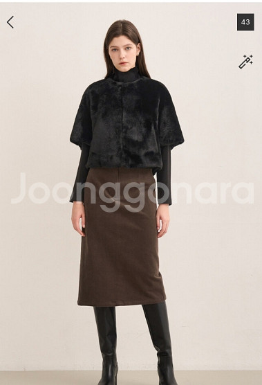 한섬 sjsj 에스제이에스제이 하프 슬리브 퍼 코트 4--2