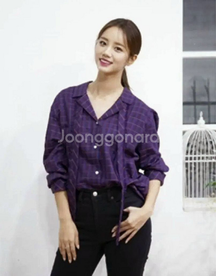 시스템 헤리 체크 블라우스 셔츠 66~88--0