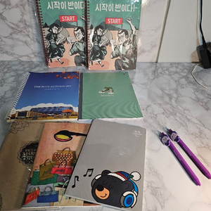 새상품- 스프링노트 2개+ 더블A 노트+반다비 얼굴 노