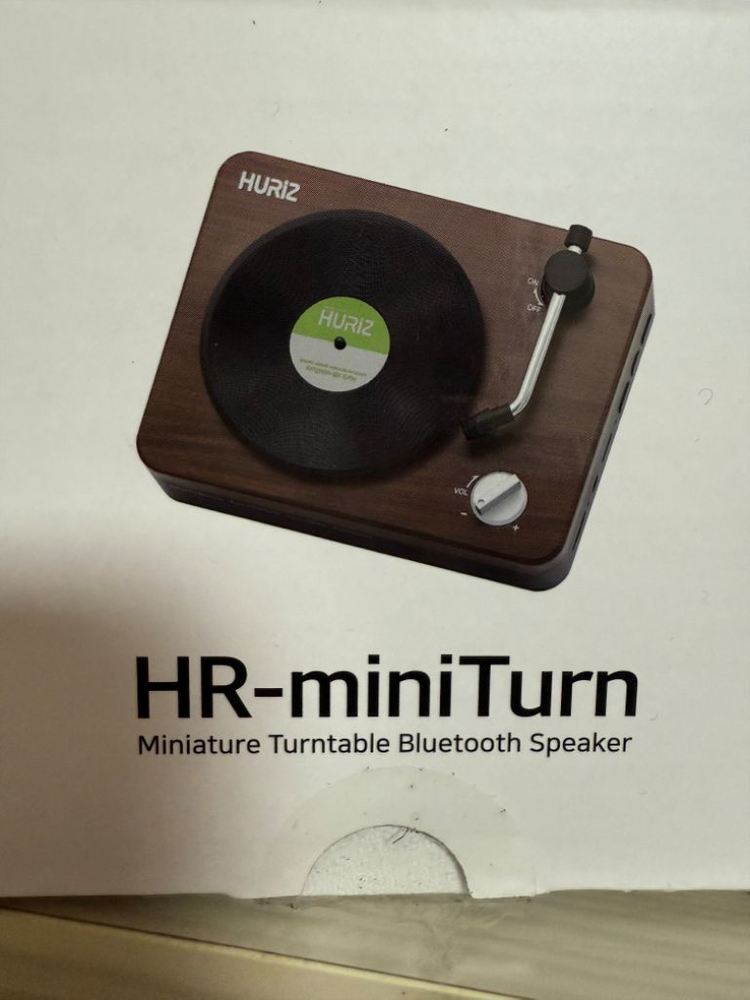 레트로감성 미니 턴테이블 블루투스 스피커 이미지