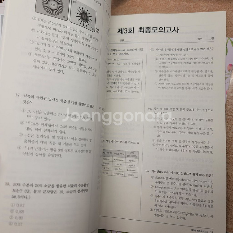 식품위생직 공무원 최종 모의고사 문제집 식품위생, 화학--3