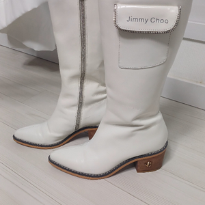 Jimmy Choo 지미추 화이트 지퍼 롱부츠(37/2