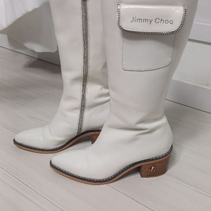 Jimmy Choo 지미추 화이트 지퍼 롱부츠(37/2
