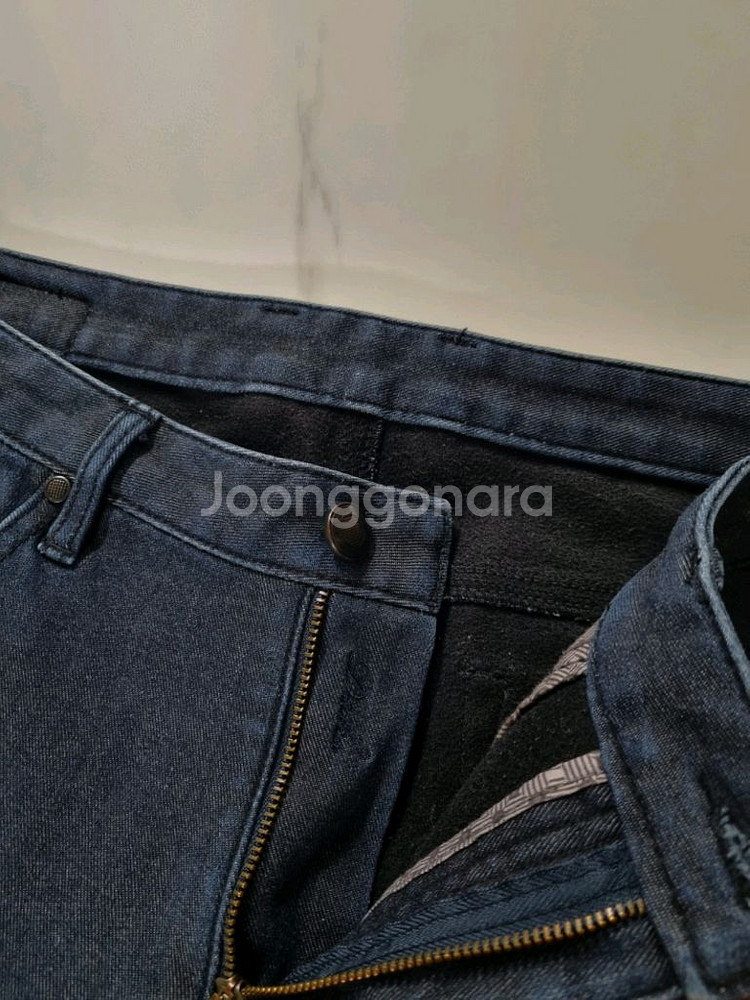 34)닥스 런던 가죽패치 기모 스판 일자 명품청바지--4