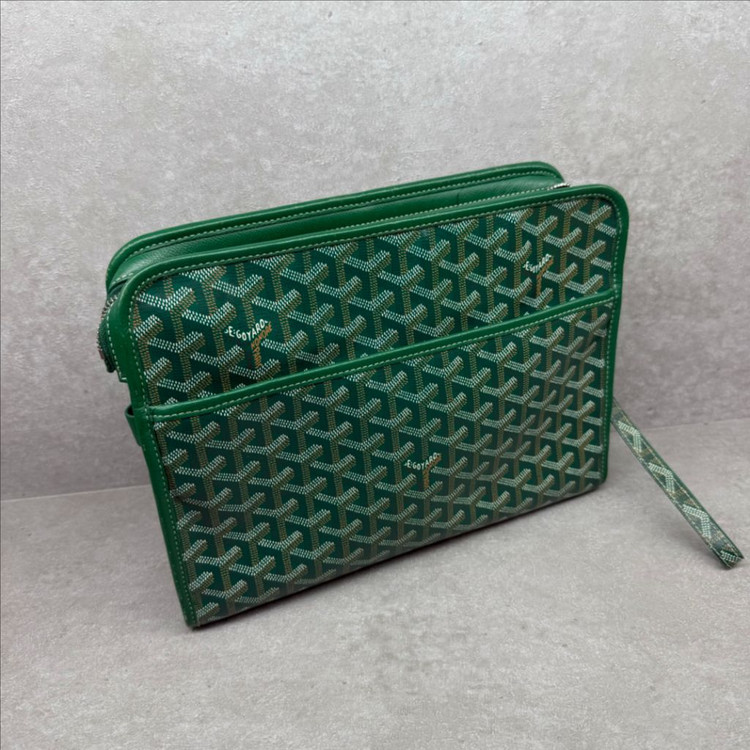 [GM사이즈]고야드 쥬방스 그린 클러치 키링 포함--2