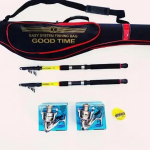 원투낚시대3.3 2대+5000릴2대+릴줄+중대형낚시가방