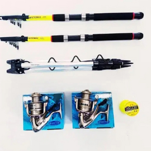 원투낚시대3.3m 2대+5000번릴2대+릴줄+받침대