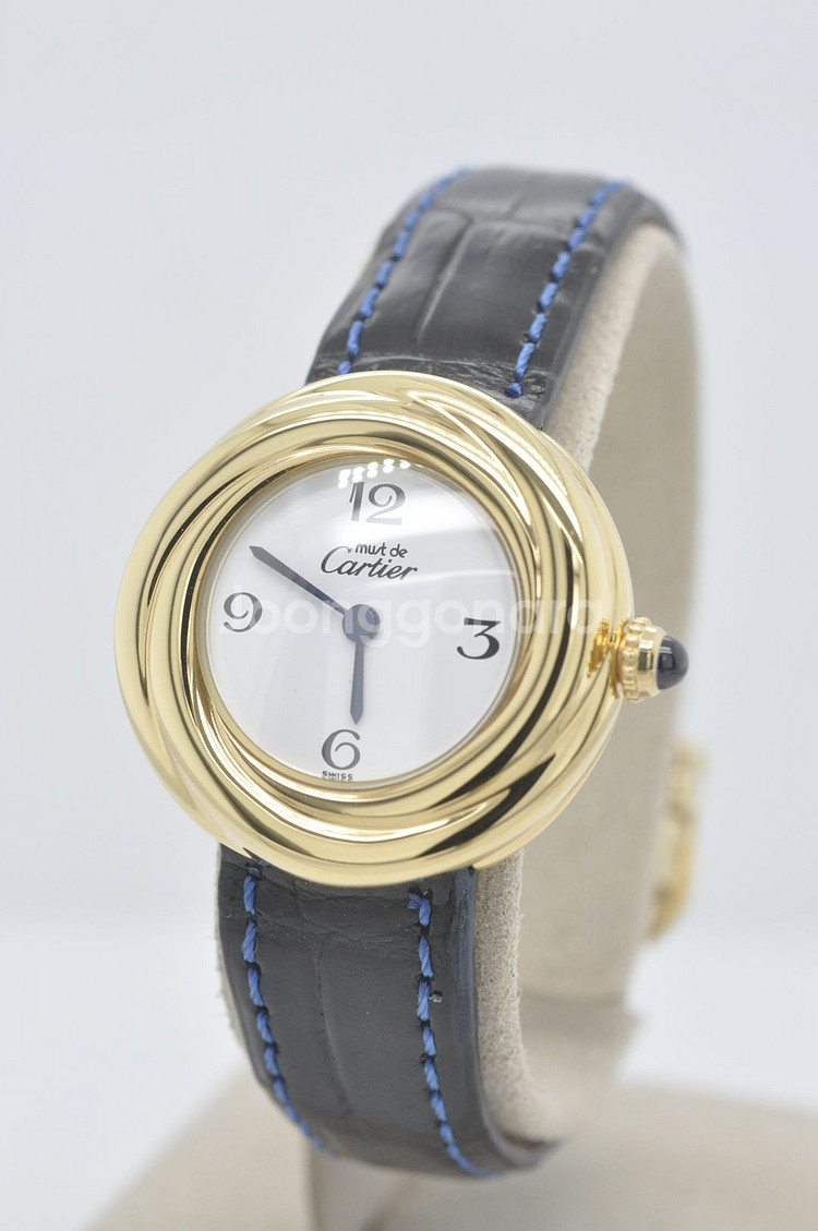 까르띠에 트리니티 금장 손목시계 심플 다이얼 여성용--1