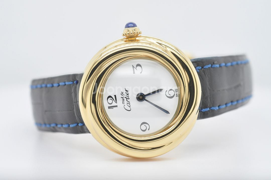 까르띠에 트리니티 금장 손목시계 심플 다이얼 여성용--3
