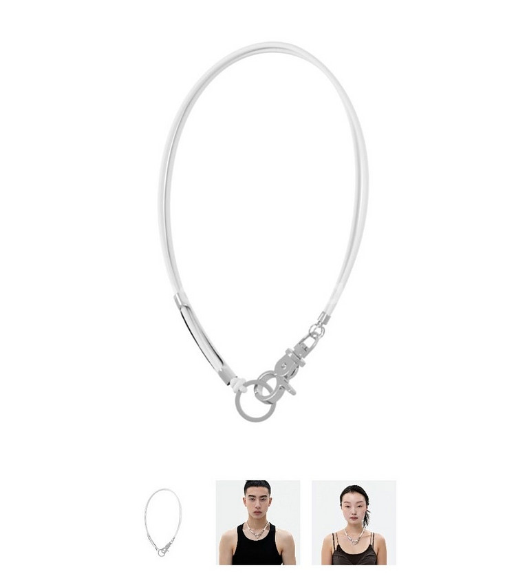 세이지가세이지 화이트 3way 스포티 목걸이 40cm--3