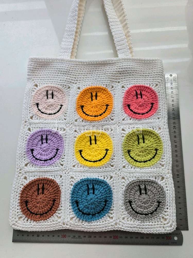 뜨개가방 에코백 모티브가방 스마일가방--2