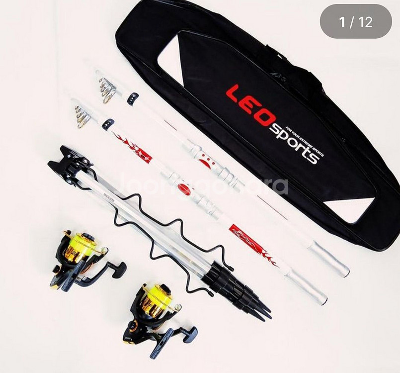 원투낚시대3.6m 2대+5000번릴 2대+릴줄+받침대--0