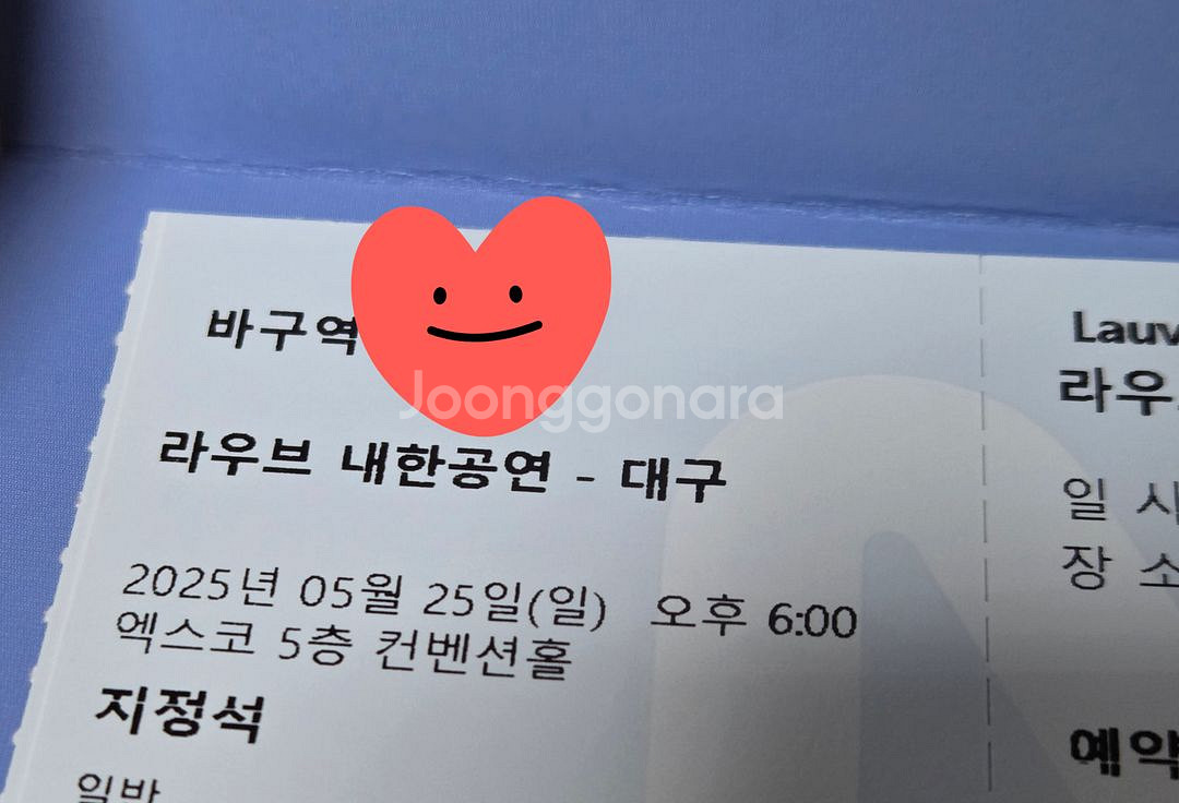 라우브 대구콘 25일 일요일 1석--0