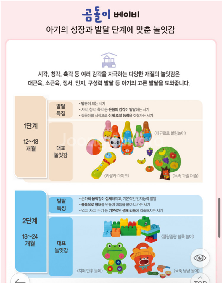 곰돌이 베이비 놀이 교재 새상품 6개월분--3
