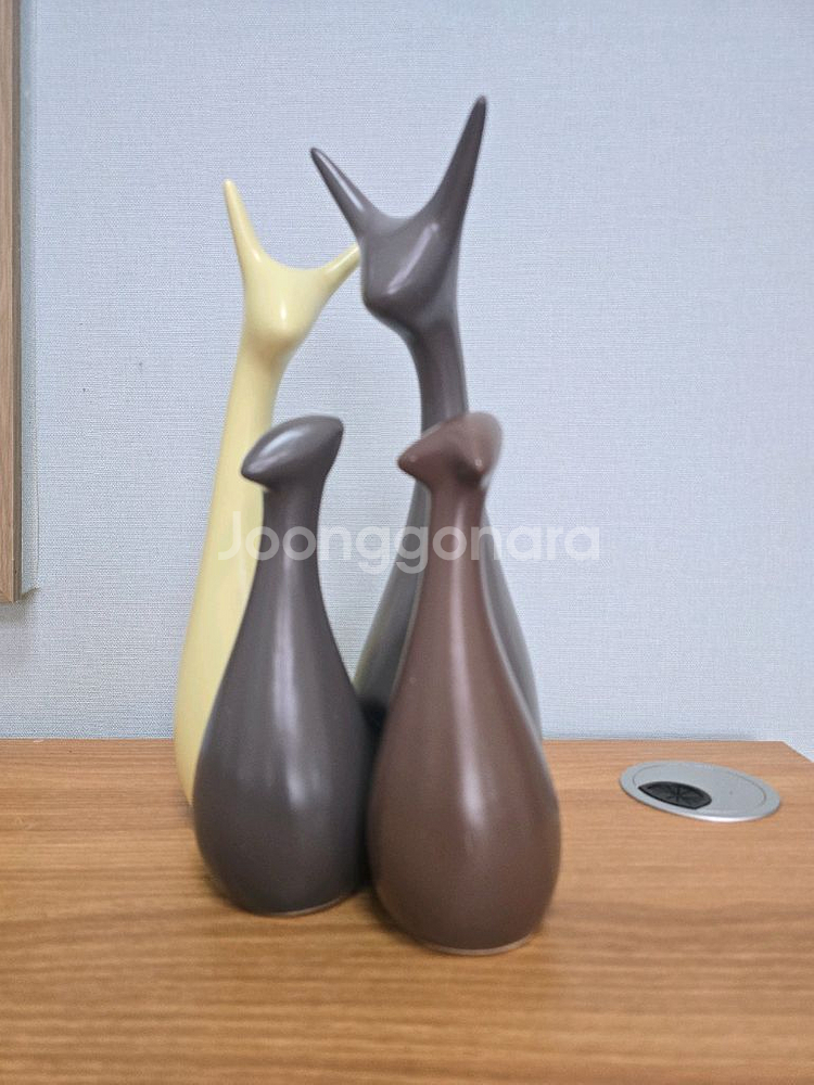 도자기 사슴가족--1