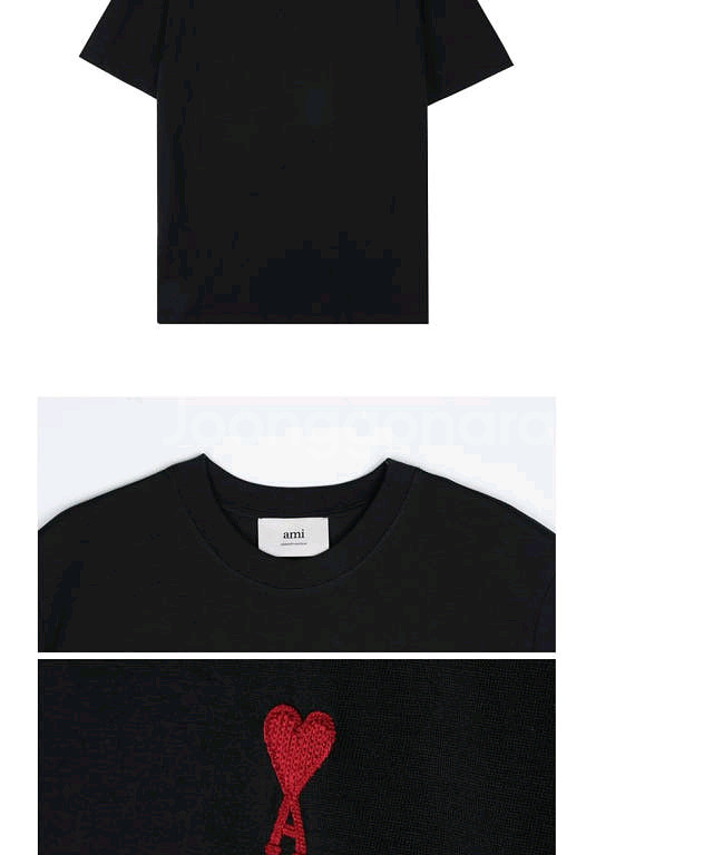 아미 로고 블랙 반팔티 2XL--1