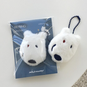 [새상품/애착인형] 짝눈 흰곰 키링(무우)