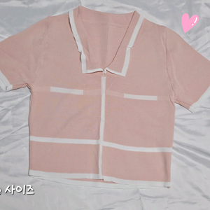 [새상품] 핑크 카라 반팔