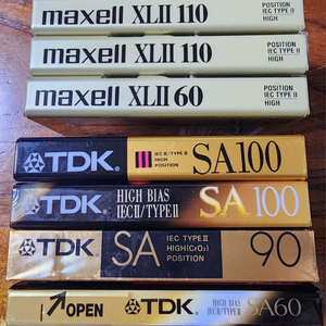 TDK, maxell 고급 공테이프 미개봉신품 7개